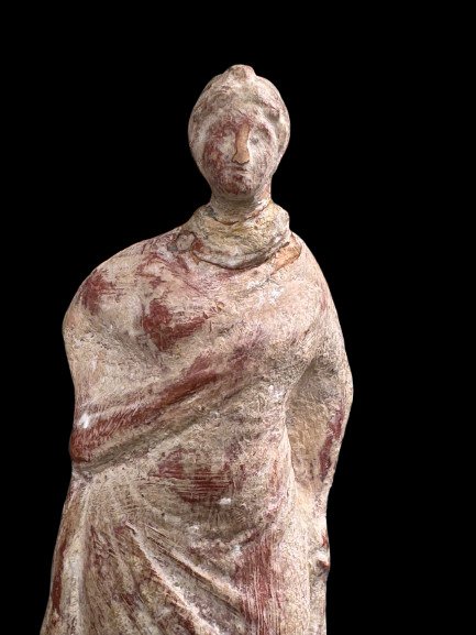 古希腊 Terracotta 披巾女性形象。西班牙出口许可证。 - 20 cm #2.1