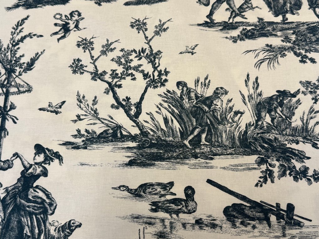 Country Ballad in Toile de Jouy: An ode to rural life - Upholstery fabric  - 3 m - 2.8 m #4.3