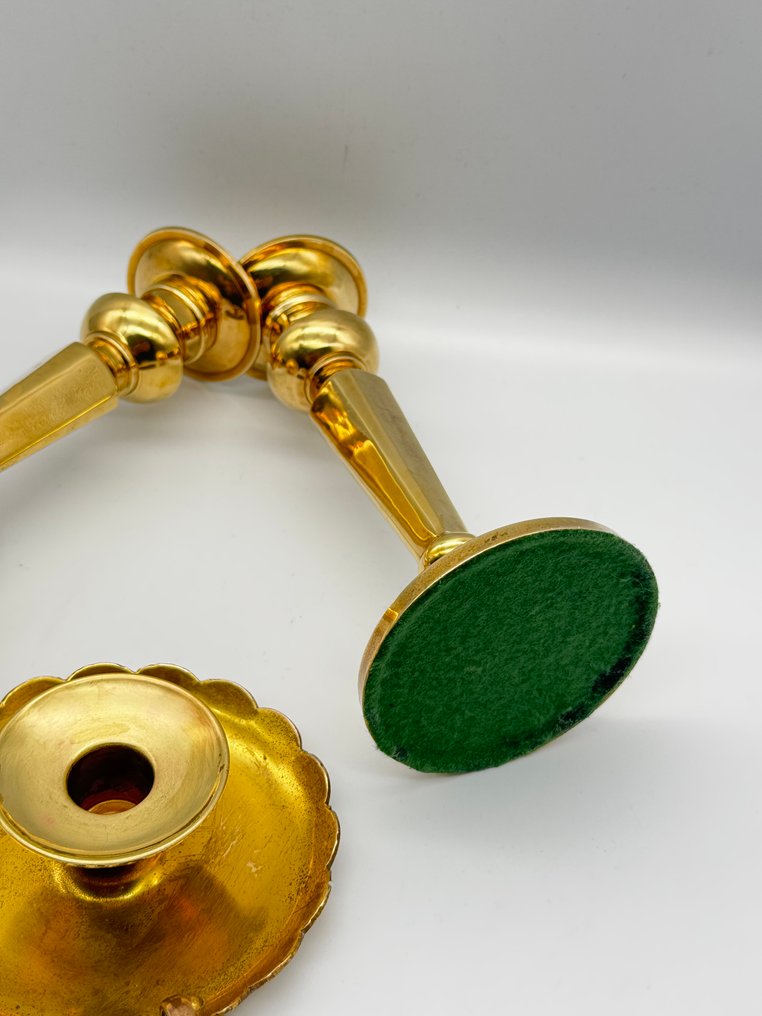 Antique Brass Candle Holders (Pair) – Vintage European Elegance - Κηροπήγιο (3) - Ορείχαλκος #3.2