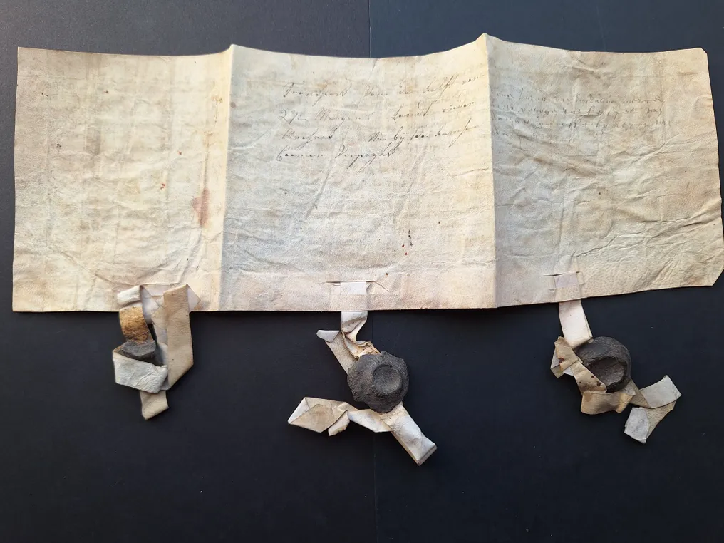 Netherlands - Document - Middeleeuwen Avezaath landakte + zegels - 1439 #3.2