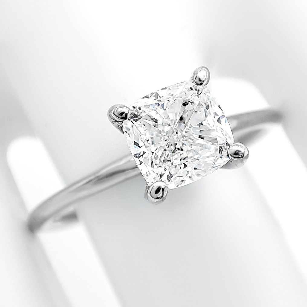 Δαχτυλίδι - 14 καράτια Λευκός χρυσός, E/SI2 -  1.52ct. tw. Διαμάντι (Φυσικό) - Πιστοποιητικό GIA #1.0