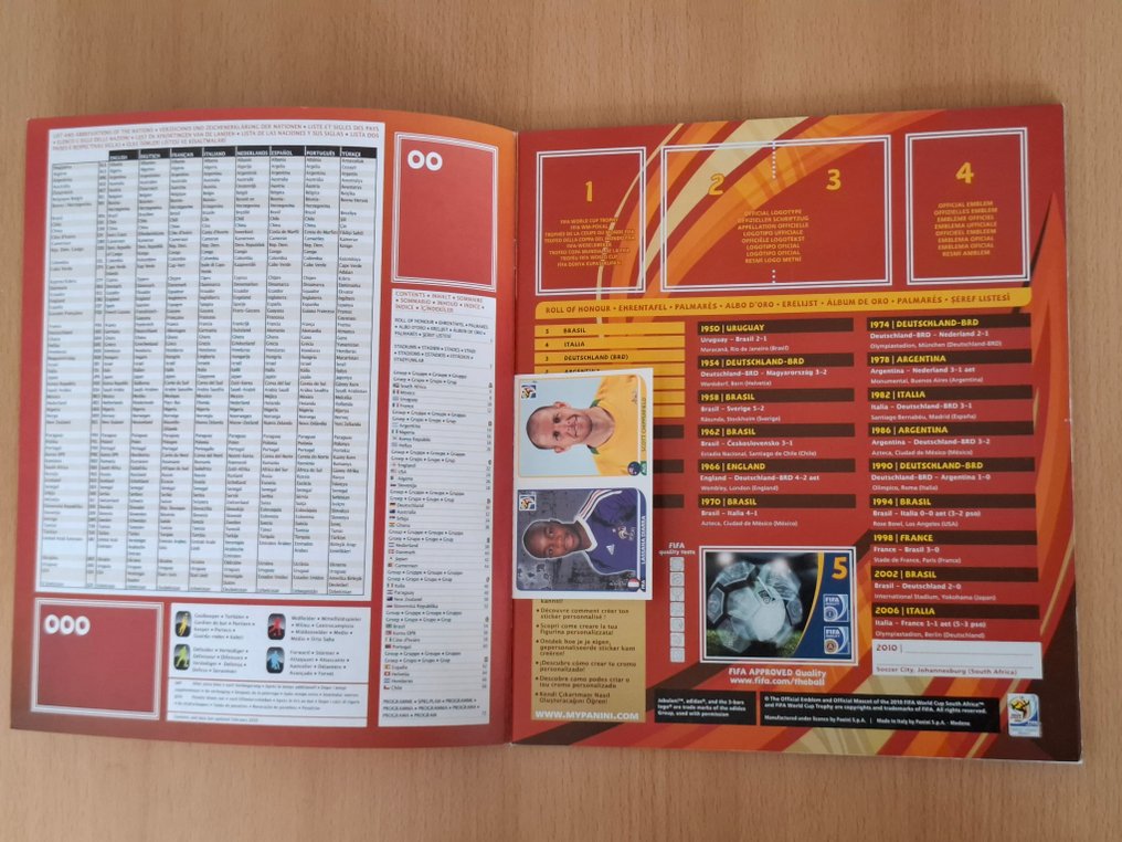 Panini South Africa 2010 World Cup 萊納爾·梅西, 克里斯蒂亞諾·羅納度 European Version - FREE shipping! Empty album + complete loose sticker set - 全新 (M) #4.3