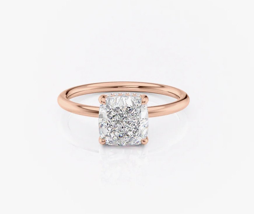 Kihlasormus - 14 kt. Ruusukulta - 1.11ct. tw. Timantti (Luonnollinen) - Timantti - 1.11CTW!! Ilmainen toimitus! #2.1