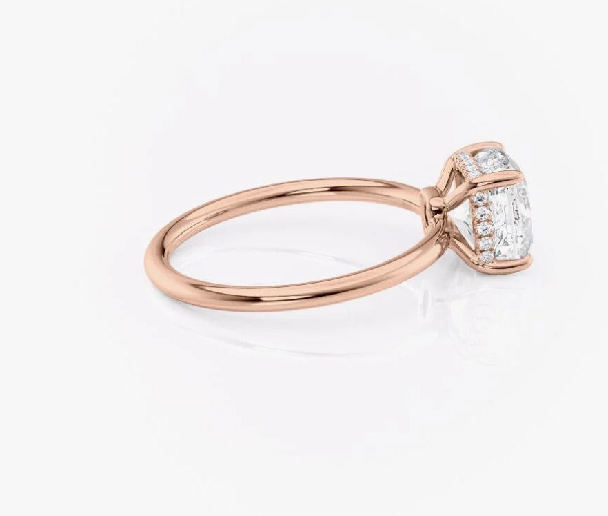 Kihlasormus - 14 kt. Ruusukulta - 1.11ct. tw. Timantti (Luonnollinen) - Timantti - 1.11CTW!! Ilmainen toimitus! #4.3