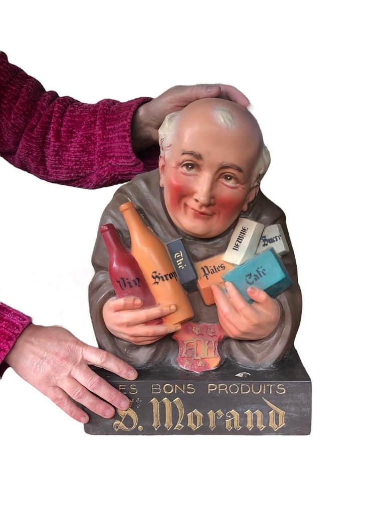 Origineel oud Reclamebeeld “Saint-Morand -Les Bons Produits” - Figure - Gipsen St. Morand Reclame Beeld - Plâtre #1.0