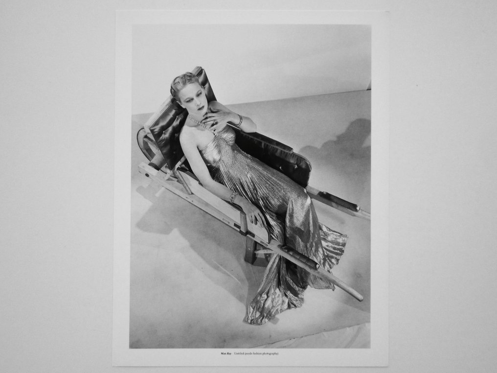 Man Ray (1890–1976) - Model in Lucien Lelong gown, seated in wheelbarrow by Oscar Dominguez, 1937 #1.0