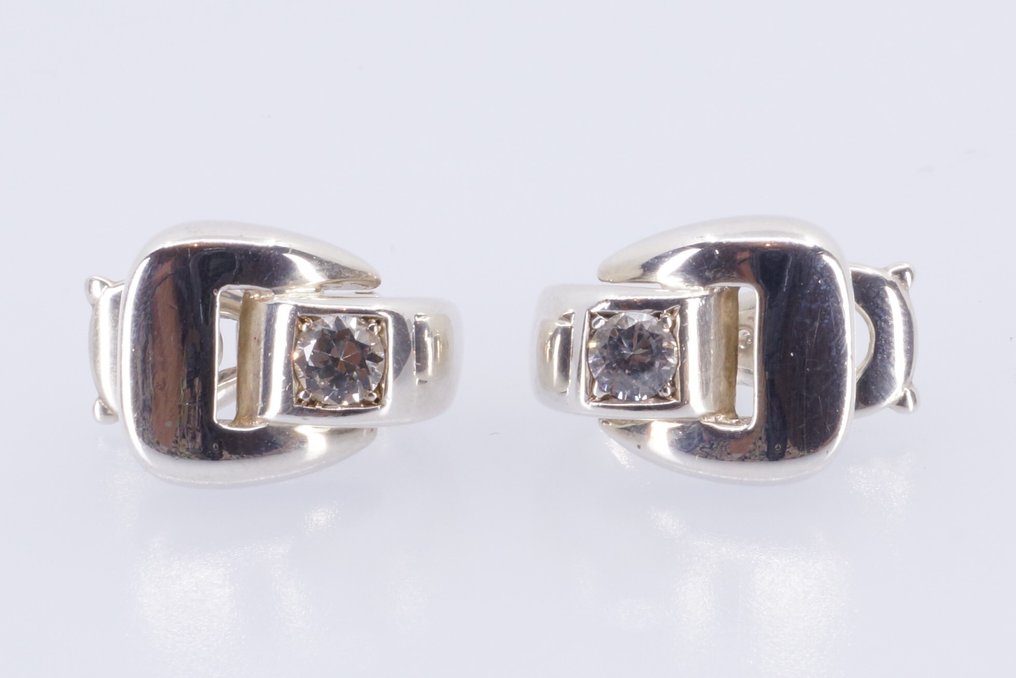 Hermès - Σκουλαρίκια - Cassiopée with sapphires (vintage) - Ασημί Ζαφείρι #3.2