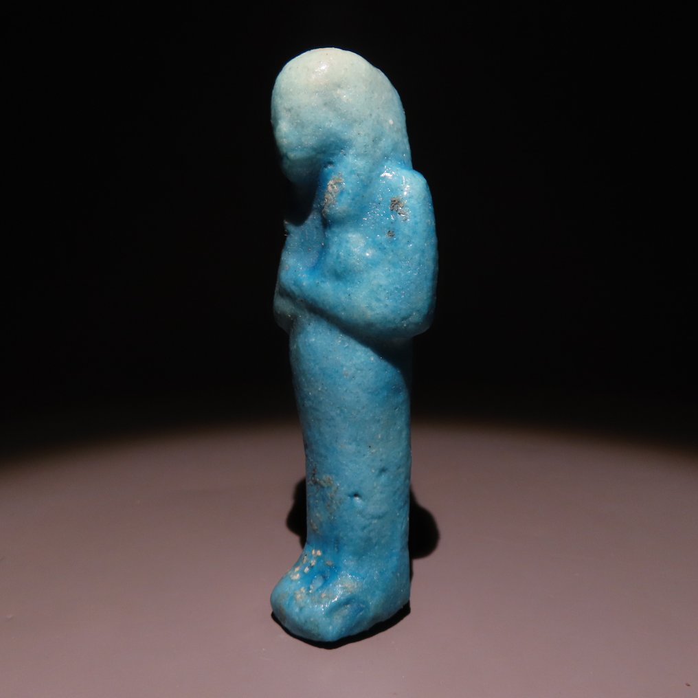 Ancient Egyptian Faience Ushebti. Third Intermediate Period, 1069 - 525 BC. 9.4 cm height. #2.1