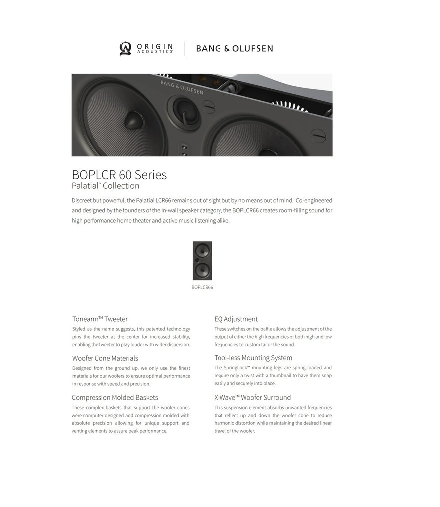 Bang & Olufsen - Origin Acoustics BOPLCR 60 Series Palatial Collection Hangszóró #1.0