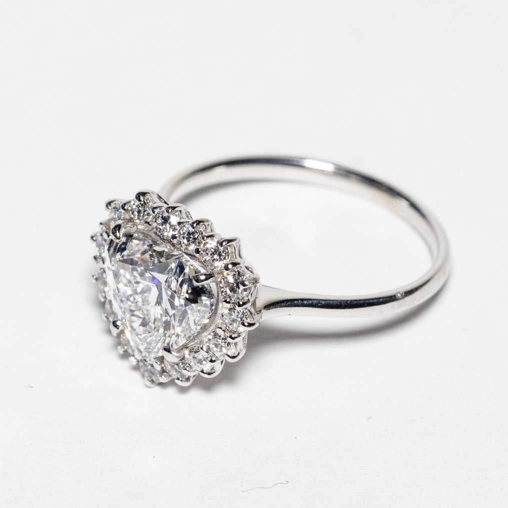 Ei pohjahintaa - Kihlasormus - 18 kt. Valkokulta -  2.57ct. tw. Timantti (Laboratoriossa kasvatettu) - Timantti - E VS2 2EX #1.0