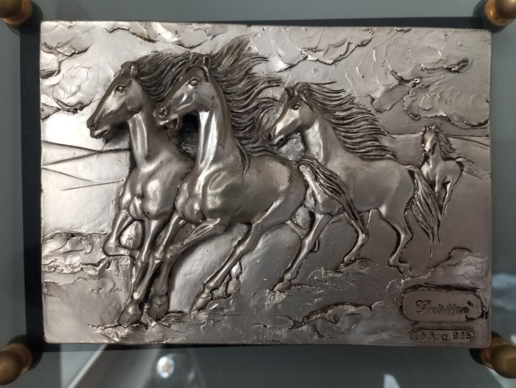 Cristian - Dombormű, Cavalli - 13 cm - .925 ezüst #2.1