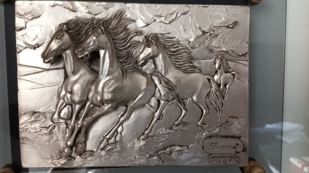 Cristian - Dombormű, Cavalli - 13 cm - .925 ezüst #1.0