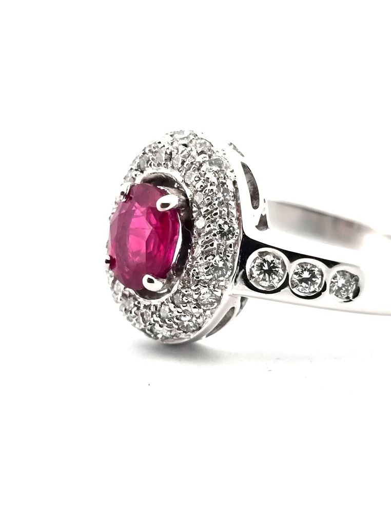 Δαχτυλίδι - 18 καράτια Λευκός χρυσός -  2.50ct. tw. Διαμάντι (Φυσικό)  - Ρουμπίνι #1.0