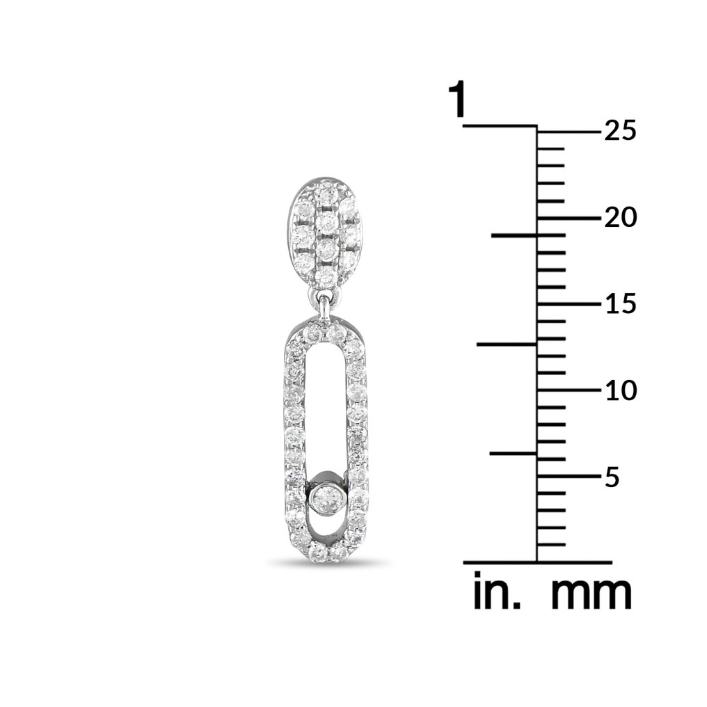 耳環 - 14 克拉 白金, 14K白金和0.50克拉钻石坠耳环 -  0.50ct. tw. 鉆石 (天然)  #1.0