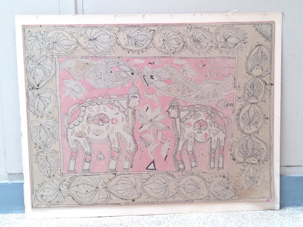 Madhubani-målning - papper, glas - Indien - 1800-talet #2.1
