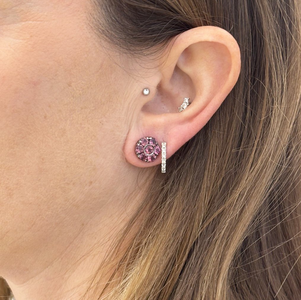 Pasquale Bruni - Boucles d'oreilles - 18 carats Or blanc Rhodolite #1.0