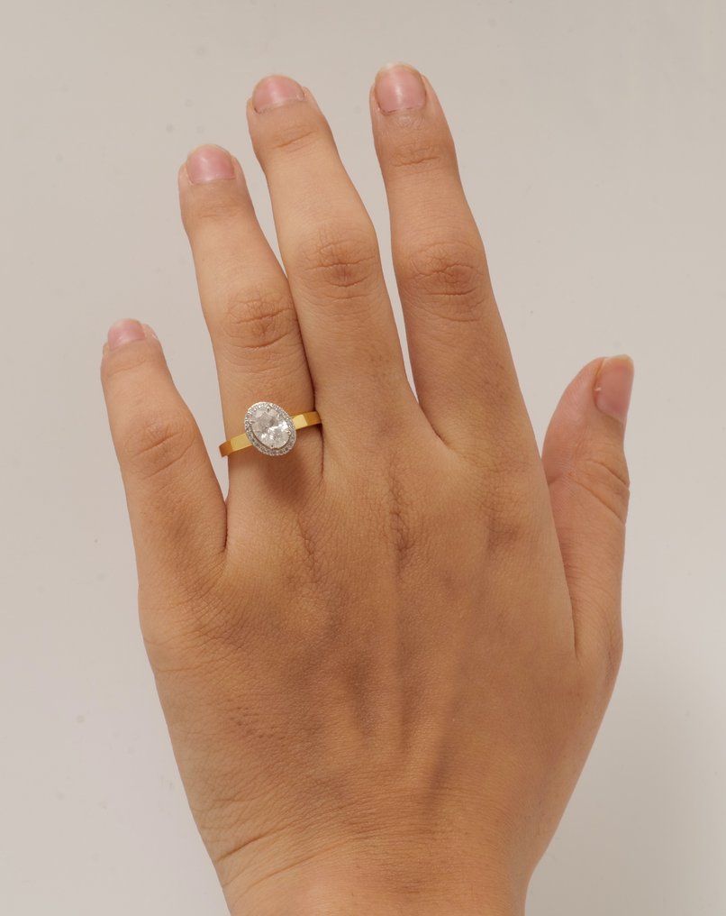 Bague de fiançailles - 14 carats Or jaune - 1.13ct. tw. Diamant (Naturelle) - Diamant - Bague solitaire de mariage #3.2