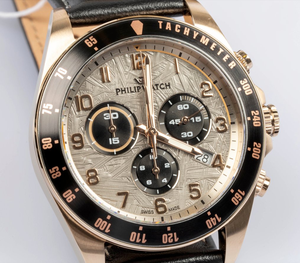 Philip Watch - Caribe Sport - Chronograph & Date - Rose gold/Meteorite/black - FREE SHIPPING - Men - 2025 #1.0