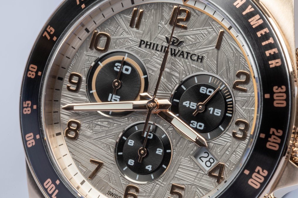 Philip Watch - Caribe Sport - Chronograph & Date - Rose gold/Meteorite/black - FREE SHIPPING - Men - 2025 #2.1