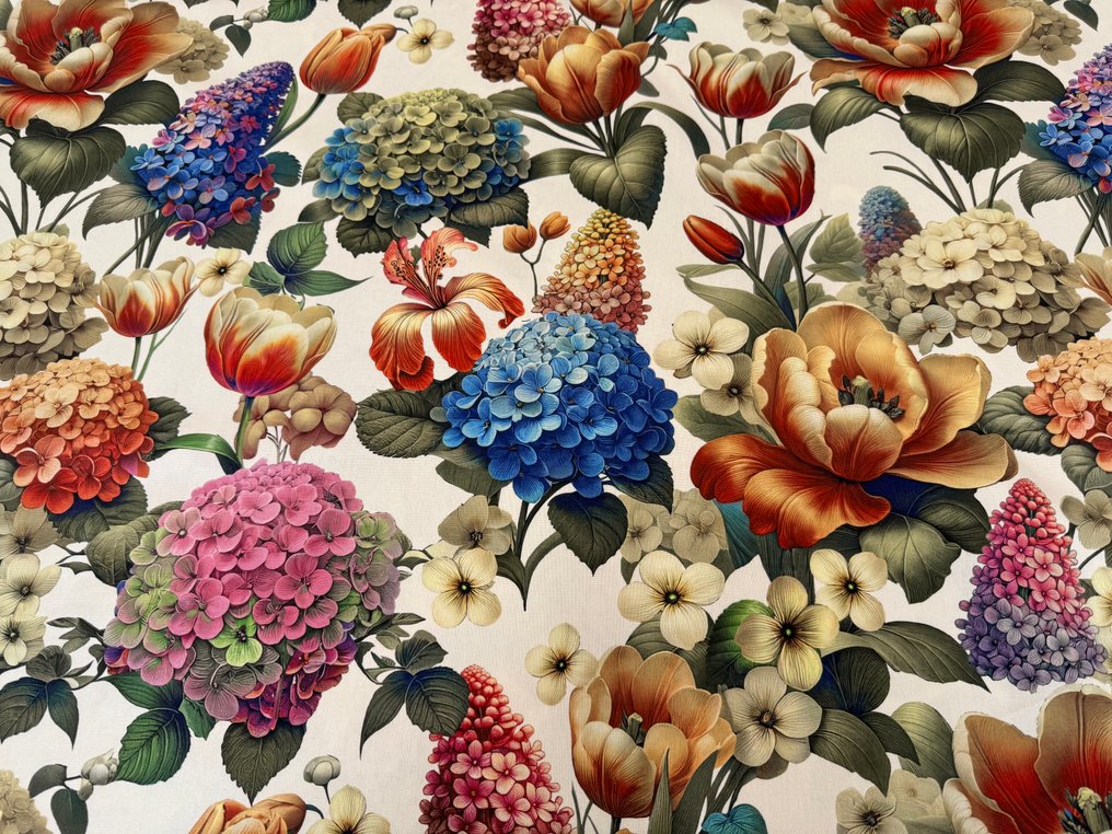 Explosión botánica – Triunfo de flores en algodón de decoración - Tejido de tapicería - 3 m - 2.8 m #2.1