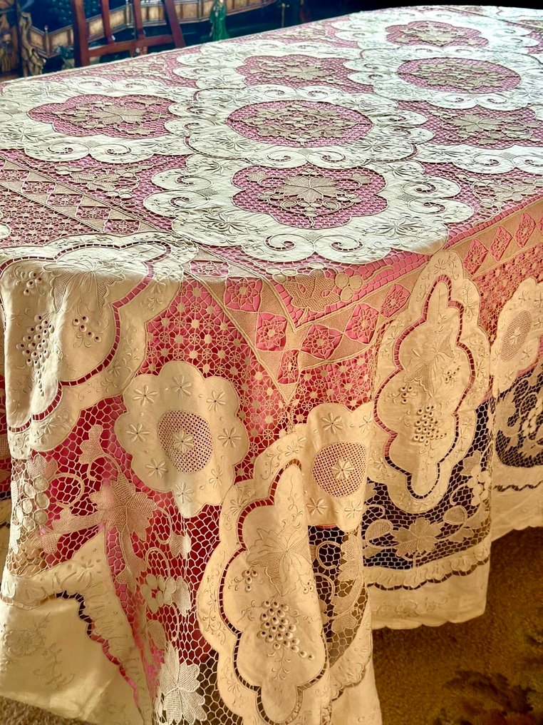 精美的Burano手工蕾丝桌布，古老的工艺品。 - 桌布  - 285 cm - 245 cm #2.1