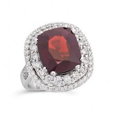 鸡尾酒戒指 - 14K包金 白金 -  7.71ct. tw. 尖晶石 - 钻石 - 缅甸尖晶石钻石戒指 #1.0