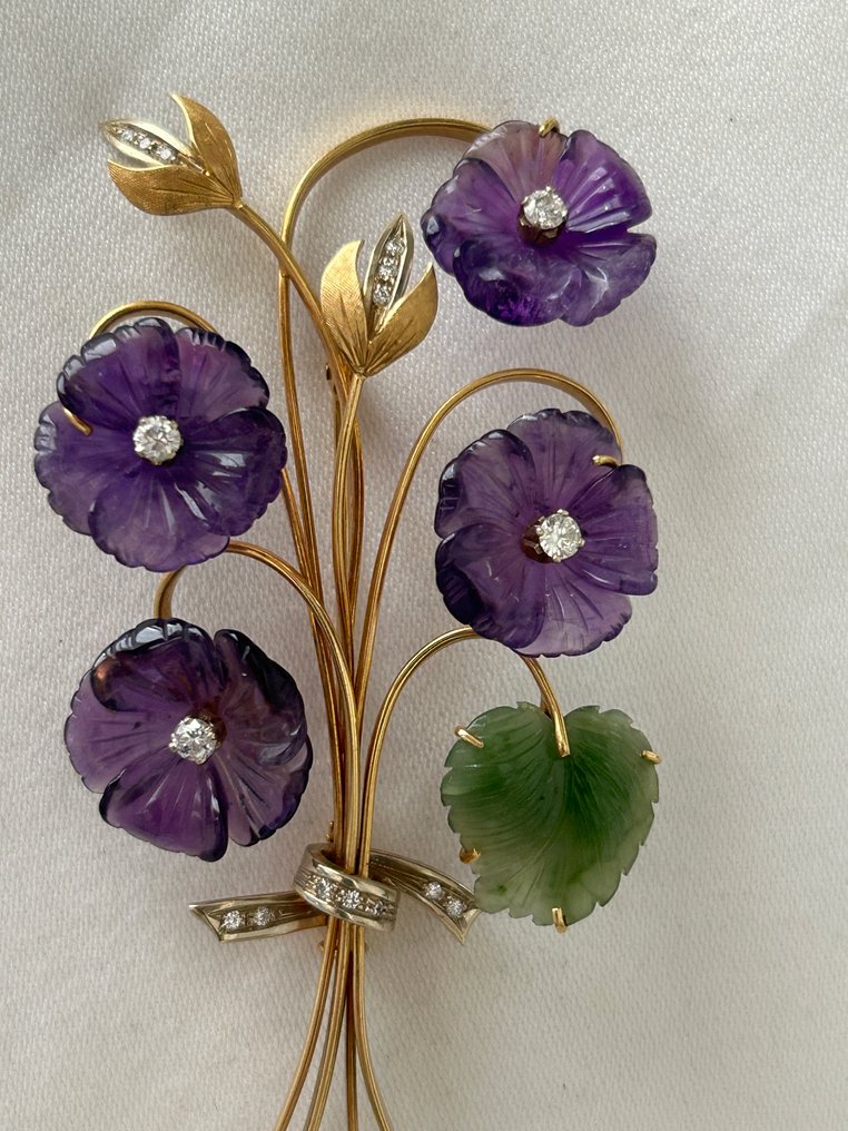 胸针 - 18K包金 黄金, 白金 #1.0