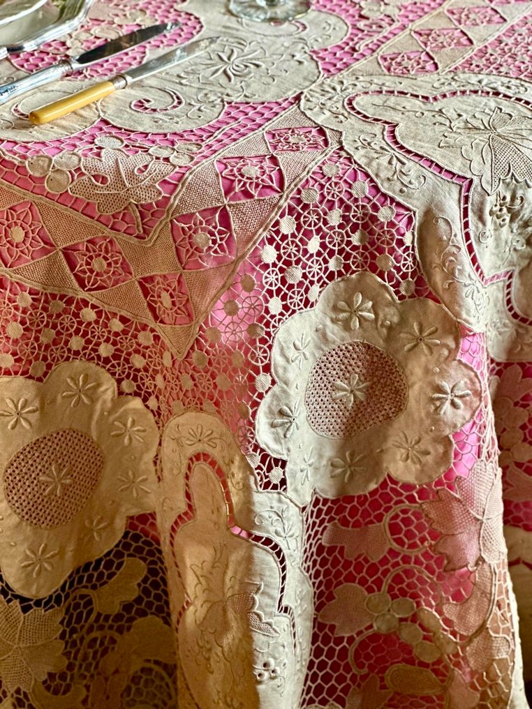 精美的Burano手工蕾丝桌布，古老的工艺品。 - 桌布  - 285 cm - 245 cm #4.3