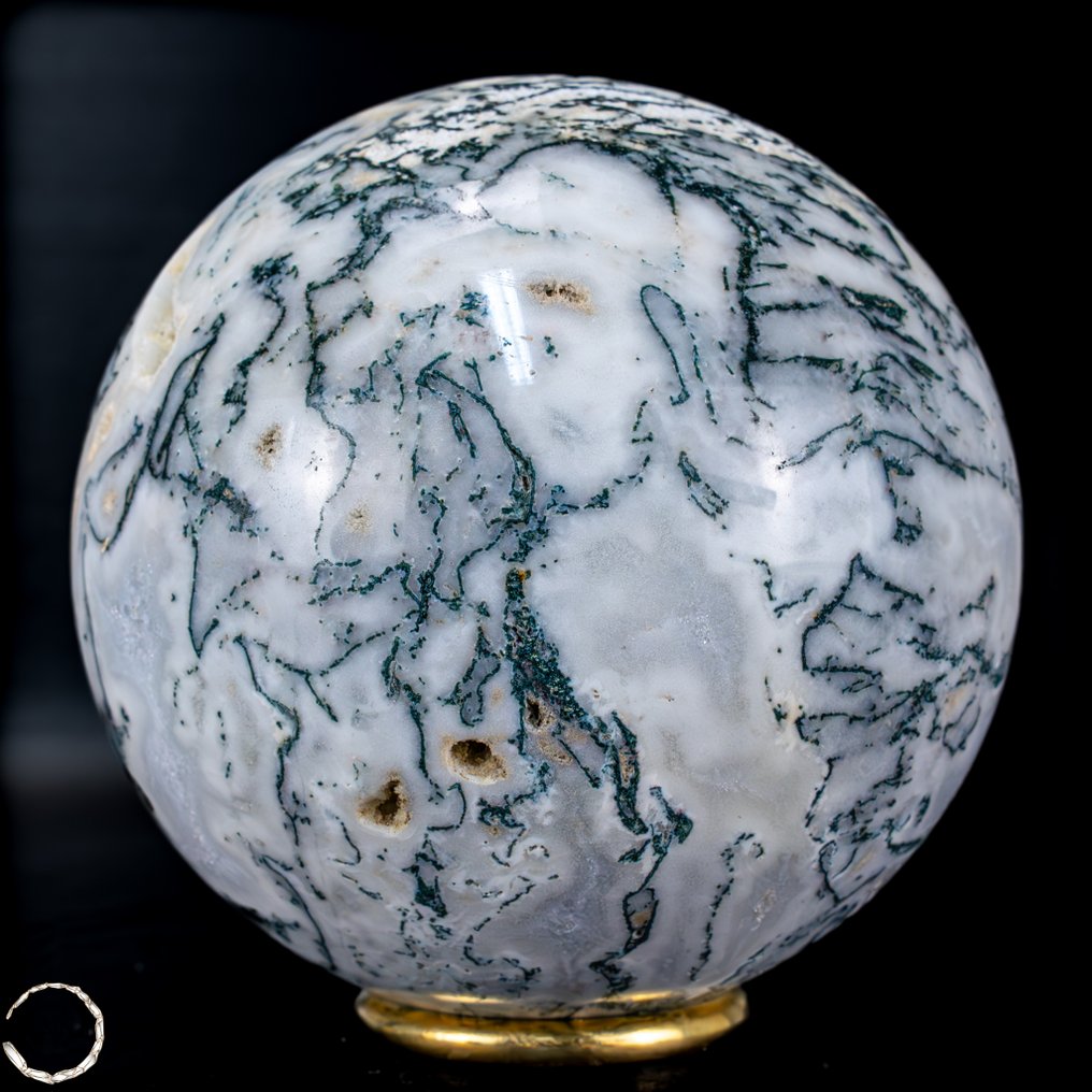 Top Quality Natural Very Artistic Moss Agate Sphere- 1272.11 g #1.0