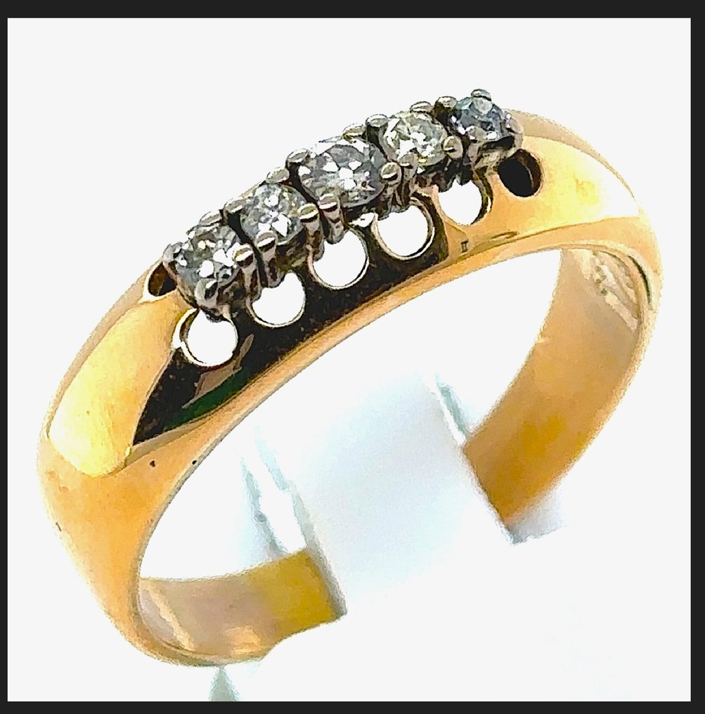 Örökkévalóság gyűrű - 14 kt. Fehér arany, Rózsa arany - 0.29ct. tw. Gyémánt (Természetes) - Gyémánt - 14K gyűrűsáv RS 64 #2.1