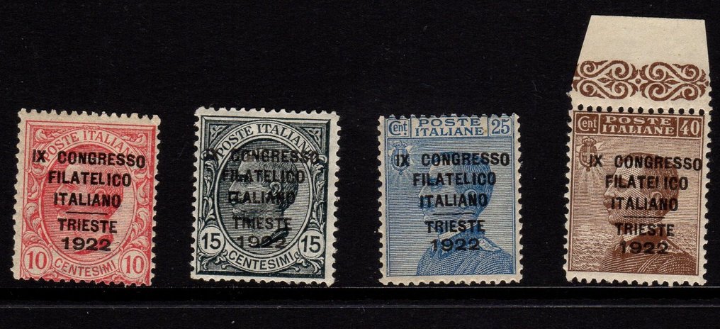 義大利王國 1922/1922 - 第九届意大利集邮大会 Trieste - Sassone nr 123 126 s. 22 #1.0
