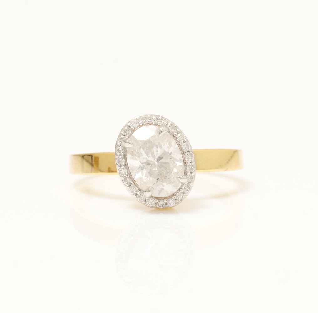 Bague de fiançailles - 14 carats Or jaune - 1.13ct. tw. Diamant (Naturelle) - Diamant - Bague solitaire de mariage #1.0