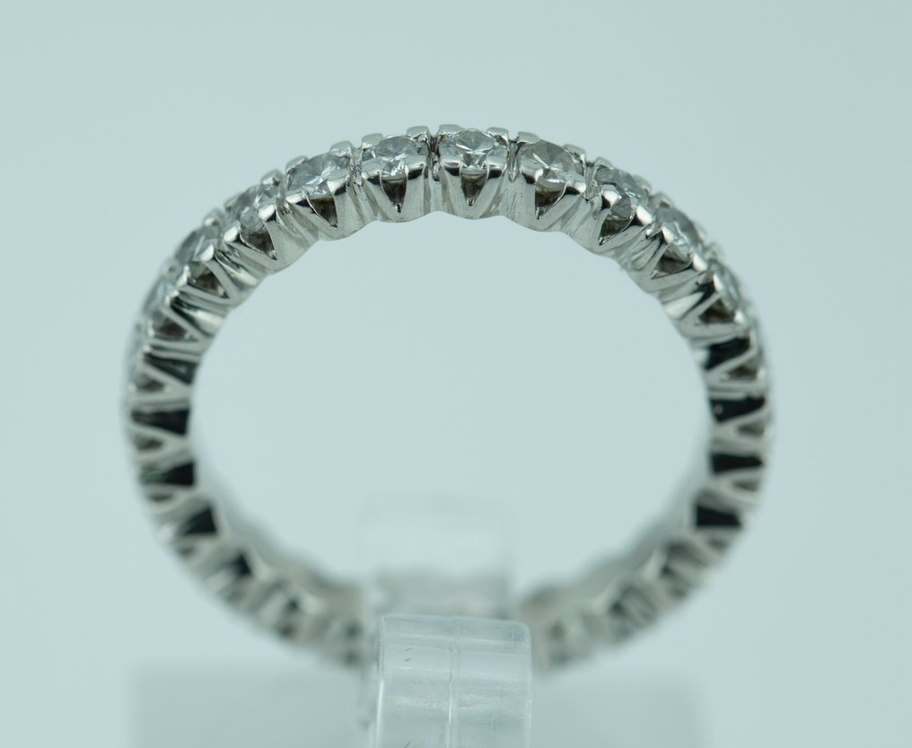 戒指 - 18K包金 白金 钻石 (天然)  #2.1