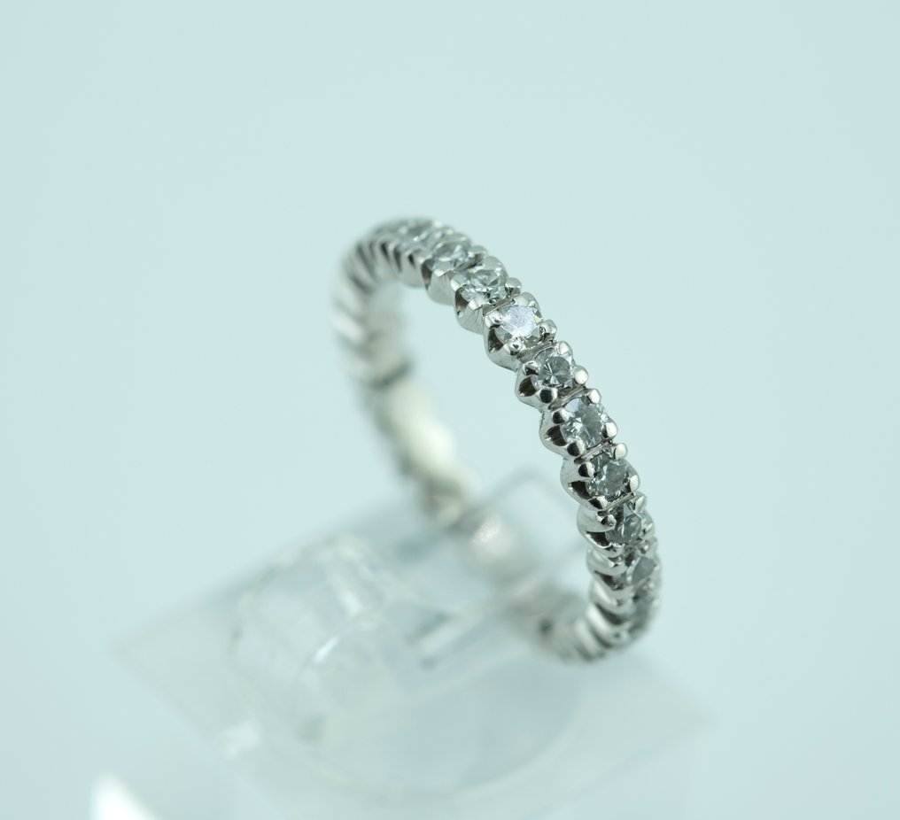 戒指 - 18K包金 白金 钻石 (天然)  #3.2