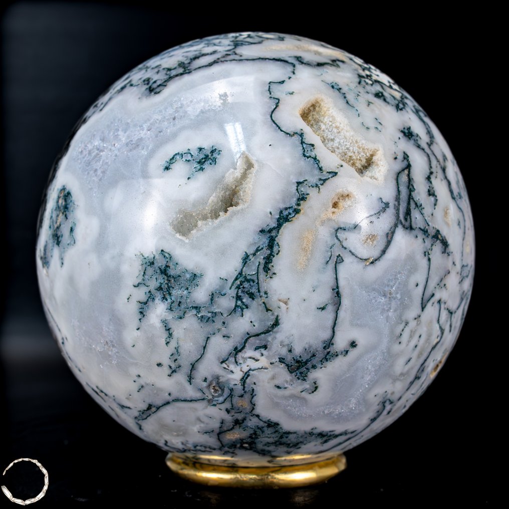 Top Quality Natural Very Artistic Moss Agate Sphere- 1272.11 g #1.0