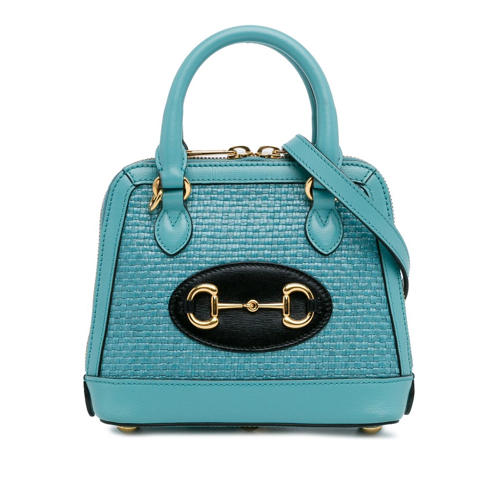 Gucci - Mini Raffia Horsebit 1955 Top Handle Bag - Τσάντα #1.0