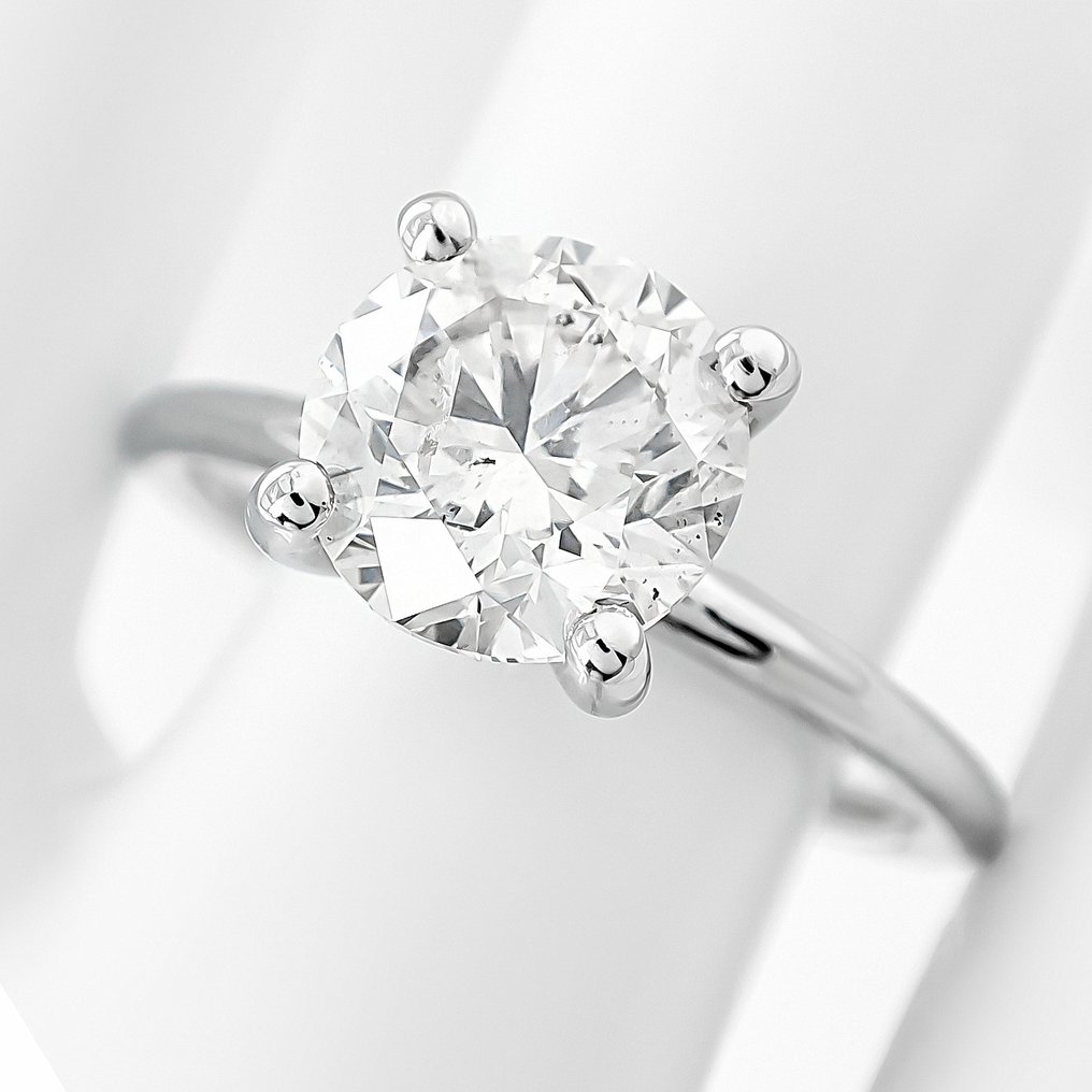 Δαχτυλίδι - 14 καράτια Λευκός χρυσός, Γ/ΣΙ2 - 2.06ct. tw. Διαμάντι (Φυσικό) - Πιστοποιητικό IGI #2.1