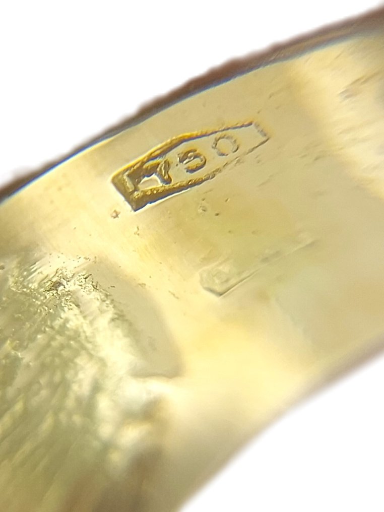 戒指 - 18 克拉 黃金 珊瑚 #3.2