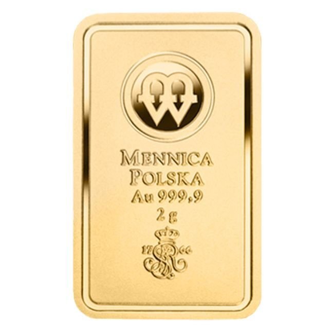 2克 - 金色 - .9999 Fine Gold Bar Mint of Poland (In Assay) - 已封口 #1.0