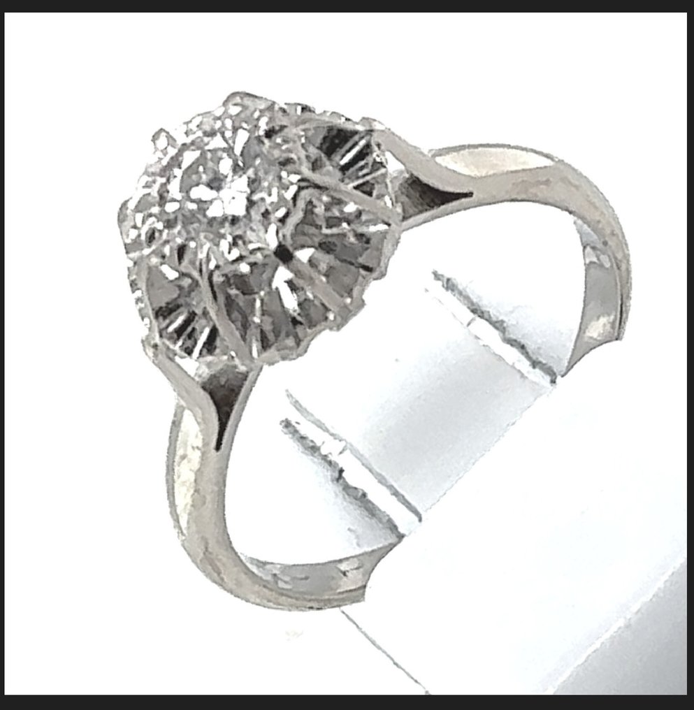 戒指 - 18K包金 白金 - 0.28ct. tw. 钻石 (天然) - 18K Solitaire RS55 0.28克拉 #1.0