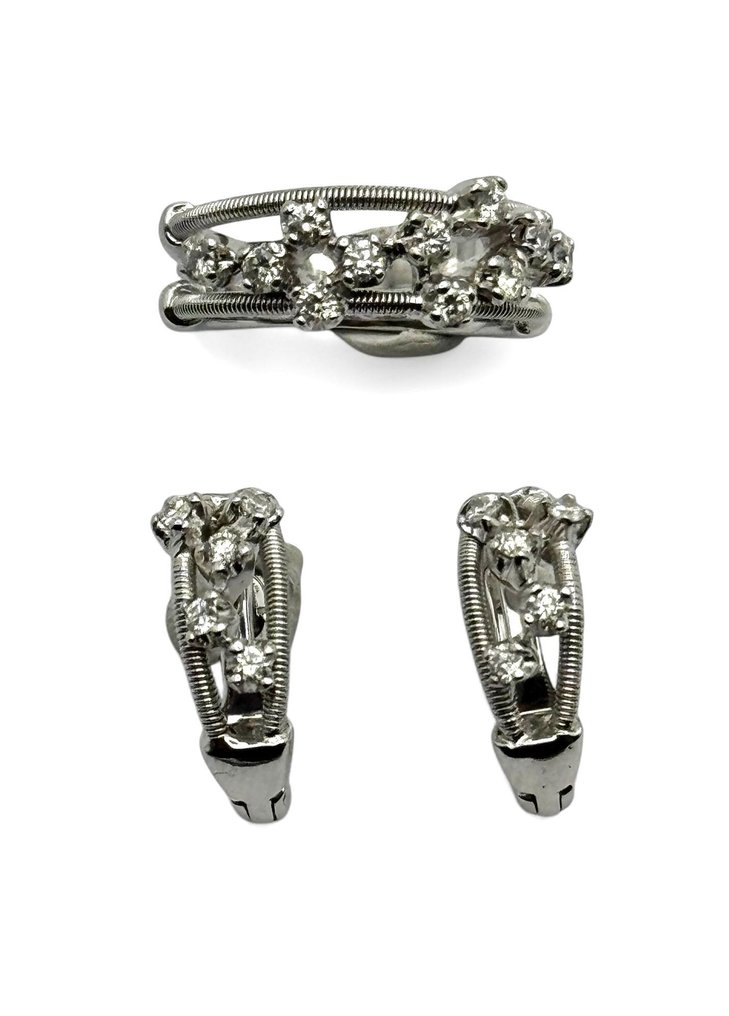 Marco Bicego - Σετ κοσμημάτων 2 τεμαχίων - 18 καράτια Λευκός χρυσός - διαμάντια κοπή λαμπερού #1.0