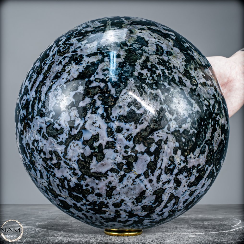 Natural Merlinit-Gabro sphere of the highest quality, 18.8 kg. Masterpiece of nature- 18887.69 g #1.0