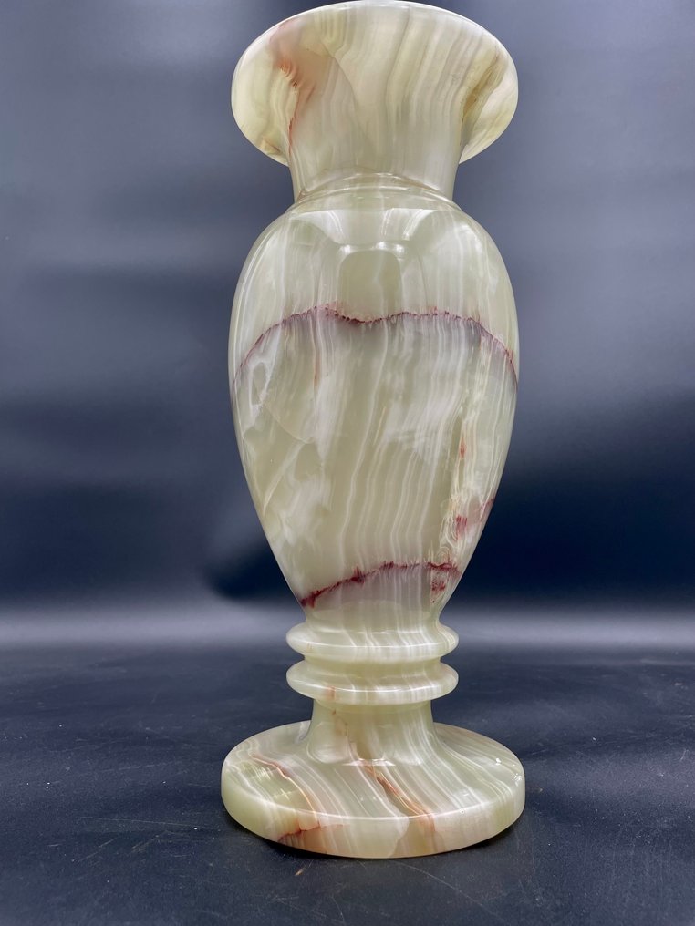 Jarrón -  Impresionante jarrón en ónix natural - colores vibrantes y peso sustancial (4,3 kg) -  - Ónice #4.3