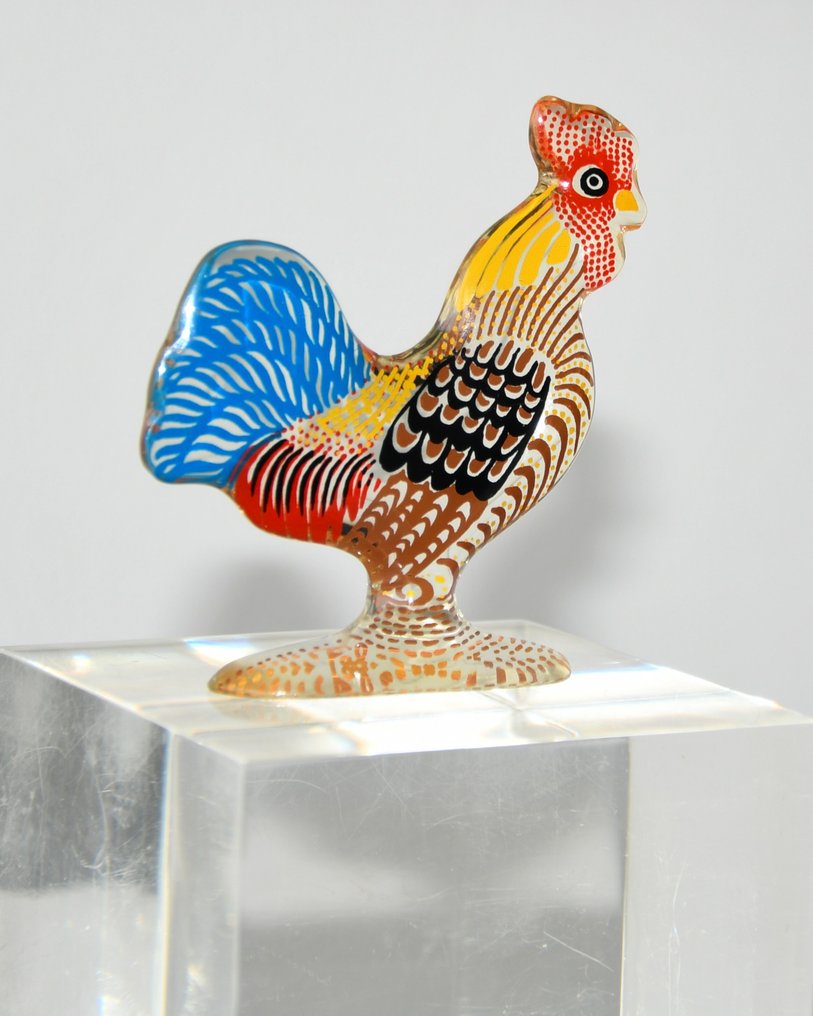 Abraham Palatnik (1928-2020) - Sculpture, Rooster - 8 cm - Resin/polyester, Lucite #2.1