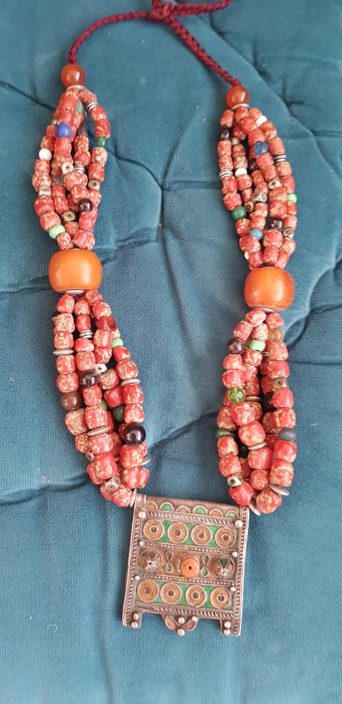 Κολιέ σε vintage φυλετικό Berber στυλ. - Ασημί, κολλάρο - Μαρόκο - Late 20th century #2.1