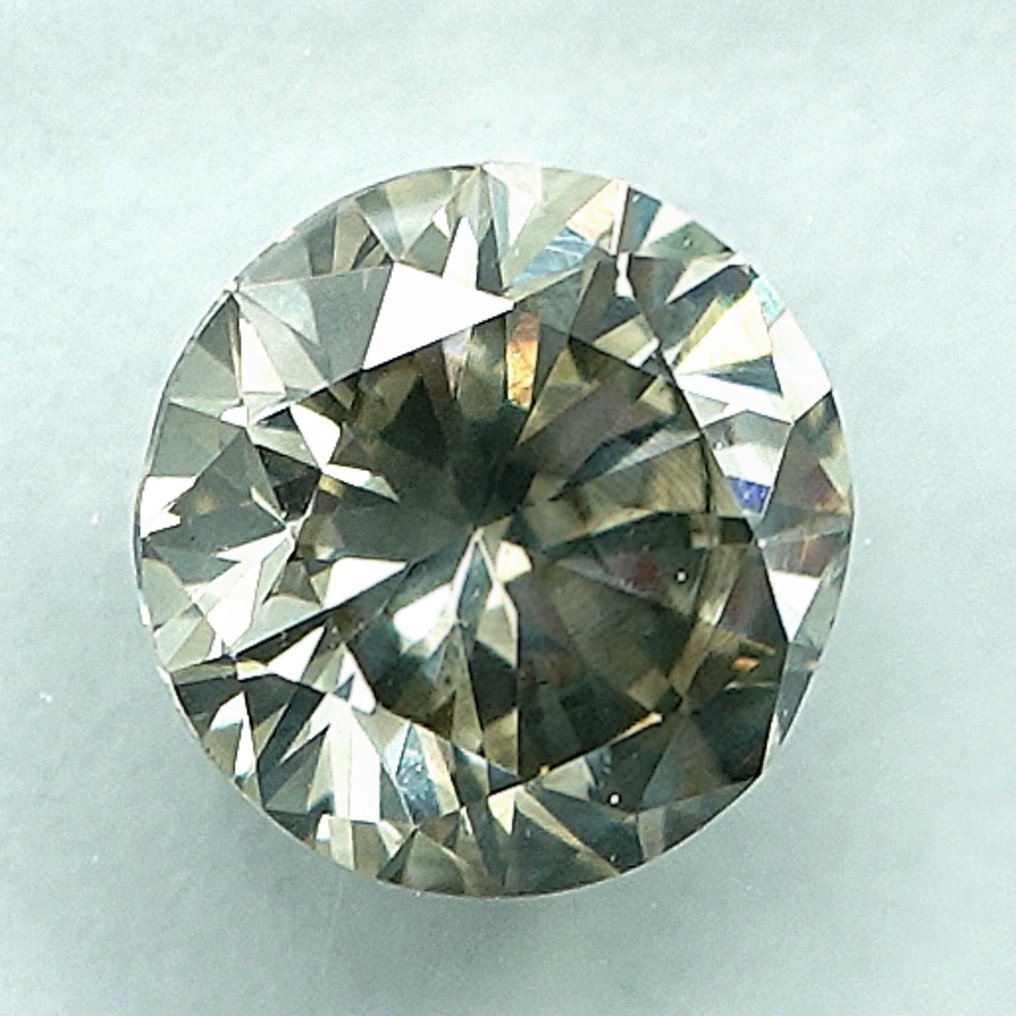1 pcs 钻石  (天然色彩的)  - 1.05 ct - 圆形 - Fancy light 稍帶灰色的 黄色 - SI2 微内含二级 - 国际宝石研究院（IGI） #3.2