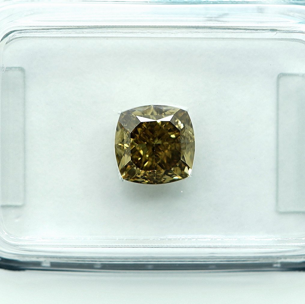 1 pcs 鑽石  (天然彩色)  - 1.36 ct - 方形 - Fancy 淡灰色 黃色 - VS2 - 國際寶石學院（International Gemological Institute (IGI)） #3.2