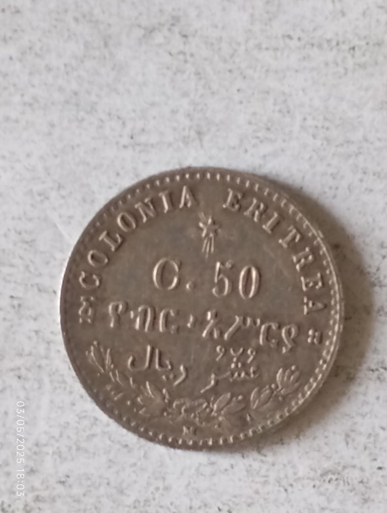 Italia, Eritrea italiana Umberto I. 50 Centesimi 1890 #1.0