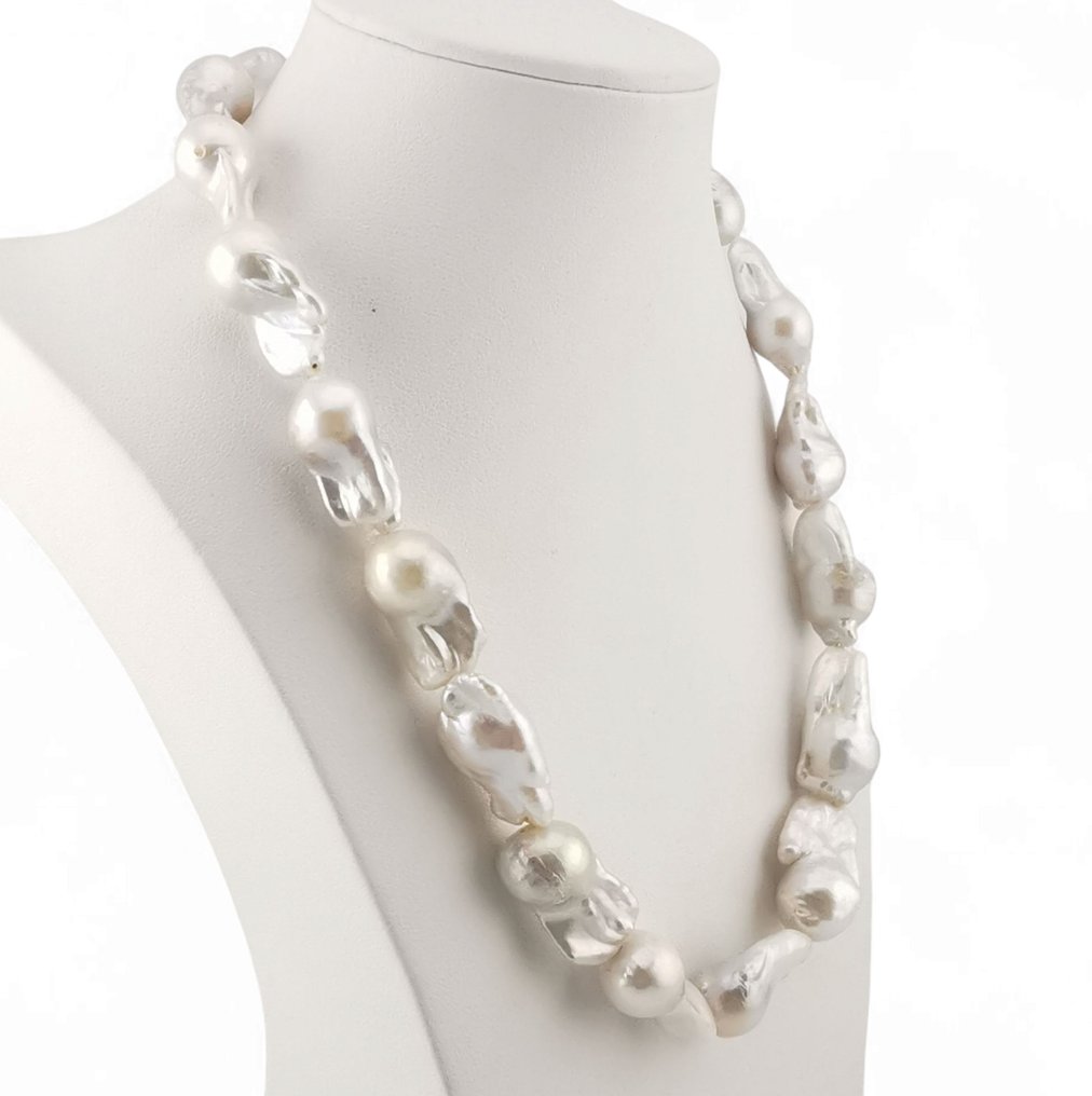 Μαργαριτάρι - Ασημί - Κολιέ - ιταλική χειροτεχνία #4.3