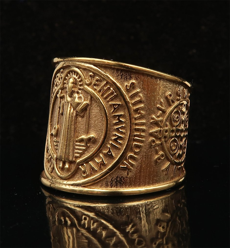 Saint Benedict's Signet Ring: Seal of Exorcism & Victory over Evil - Ring #3.2